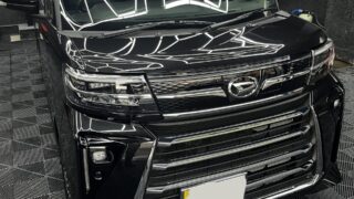 新車タントカスタムへ研磨・セラミックコーティング施工｜ブラック｜京都府木津川市よりご来店