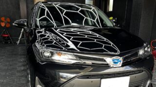 トヨタ カローラフィールダーのガラスコーティング施工事例|仕事で毎日使う新車を綺麗に保つ|京田辺市